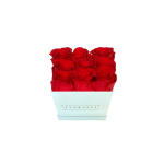 Square White Box With 9 Roses