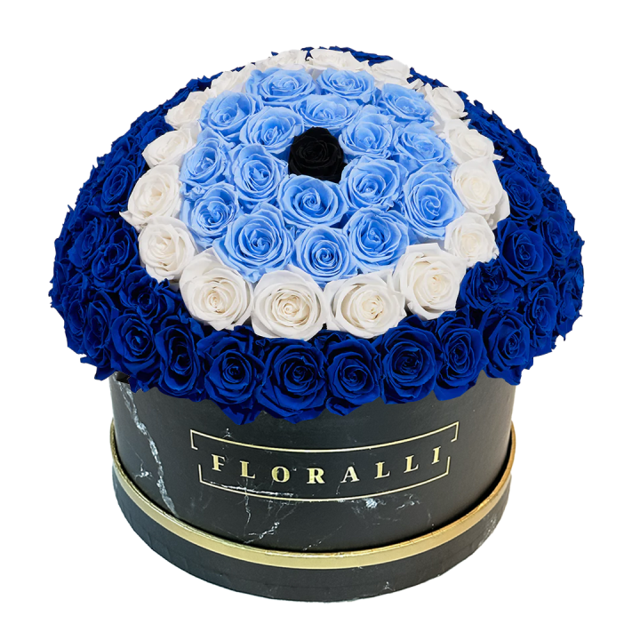 Turkish Eye Oval Design Round Marble Box