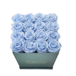 Square Black Box With 16 Roses.