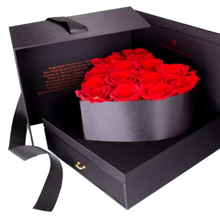 Black Square Box With a Heart Shape in the Center