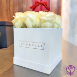 Square White Box With 9 Roses